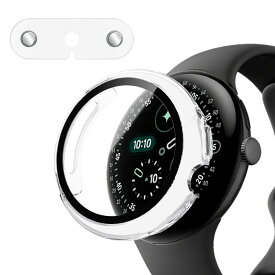 Google Pixel Watch 4 41mm ケース PC素材 一体型 保護カバー SpinoArmor 充電可能 保護ケース 取り外し不要 裏面充電対応 充電補助器付き 高耐久 指紋防止 落下防止 滑り止め スマートウォッチ保護 対