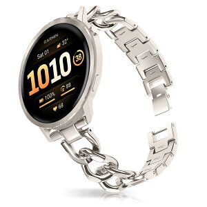 [HinZann] �o���h ���f�B�[ Garmin Venu 4 45mm/Venu 3/Venu2 �Ή� 22mm �X�e�����X�o���h �`�F�[�� ���킢�� Garmin Forerunner 570 47mm/Forerunner 265/D2 Air X15/vivoactive 4 �p ���^���x���g �������E���������\��