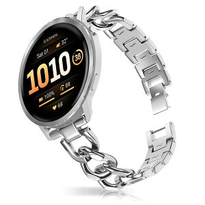 [HinZann] �o���h ���f�B�[ Garmin Venu 4 45mm/Venu 3/Venu2 �Ή� 22mm �X�e�����X�o���h �`�F�[�� ���킢�� Garmin Forerunner 570 47mm/Forerunner 265/D2 Air X15/vivoactive 4 �p ���^���x���g �������E���������\��