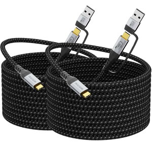 usb c �P�[�u�� 2in1���@�\ USB3.2 Gen2X2 20Gbps�����f�[�^�]�� 4K@60Hz�f���o�� 100W(5A)PD�}���[�d Thunderbolt3/4�Ή� �ґg�d�l usb a to c�ϊ��Ή� type-c