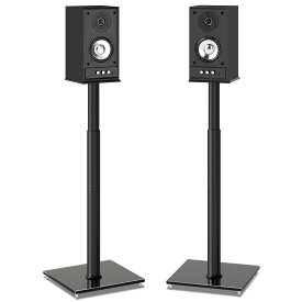 Rfiver スピーカースタンド スピーカー台 speaker stand 2本セット 耐荷重5kg 化ガラス 台座 ブラック 家用 スタジオ用