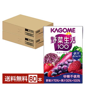 カゴメ 野菜生活 100 ベリーサラダ 100ml 紙パック 30本×2ケース（60本）【送料無料（一部地域除く）】 野菜ジュース