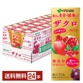 【04/25入荷予定】伊藤園 ザクロmix ミックス 200ml 紙パック 24本 1ケース【送料無料（一部地域除く）】