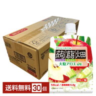 マンナンライフ 大粒アロエin クラッシュタイプの蒟蒻畑 りんご味 150g パウチ 30個 1ケース【送料無料（…