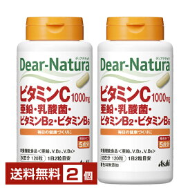 アサヒグループ食品 ディアナチュラ ビタミンC・亜鉛・乳酸菌・ビタミンB2・ビタミンB6 60日分 120粒×2個【送料無料（一部地域除く）】 Asahi Dear Natura