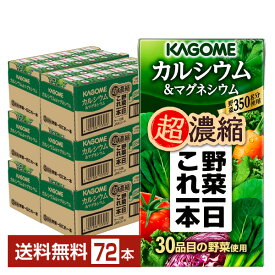 カゴメ 野菜一日これ一本 超濃縮 カルシウム＆マグネシウム 125ml 紙パック 24本×3ケース（72本）【送料無料（一部地域除く）】 野菜ジュース