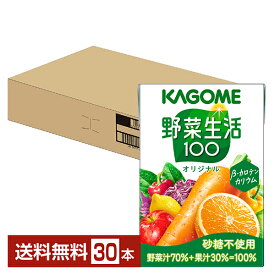 カゴメ 野菜生活 100 オリジナル 100ml 紙パック 30本 1ケース【送料無料（一部地域除く）】 野菜ジュース