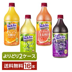 選べる ジュース 果汁入り飲料 よりどりMIX アサヒ Welchs ウェルチ 100 800g ペットボトル 16本（8本×2箱）【よりどり2ケース】【送料無料（一部地域除く）】