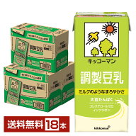 ポイント5倍 キッコーマン 調製豆乳 1L 紙パック 1000ml 6本×3ケース（18本）【送料無料（一部地域除く…