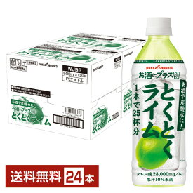 ポッカサッポロ お酒にプラス とくとくライム 500ml ペットボトル 12本×2ケース（24本）【送料無料（一部地域除く）】 割り材 カクテル用ミキサー