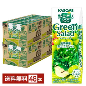 カゴメ 野菜生活100 グリーンサラダ 200ml 紙パック 24本×2ケース（48本）【送料無料（一部地域除く）】 野菜ジュース Green Salad