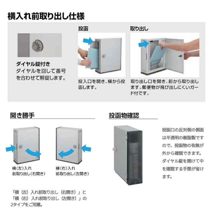 楽天市場】エクスポスト アクシィ横型ポスト 横（左/右）入れ前 