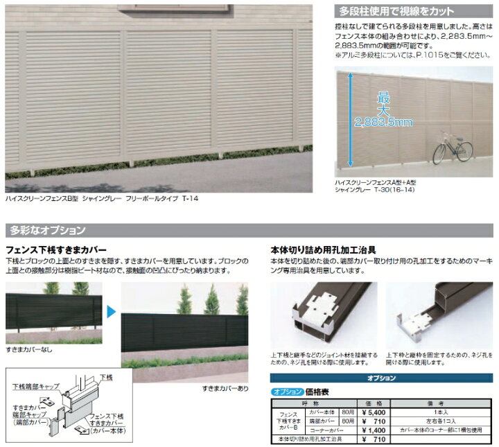 楽天市場】リクシル ハイスクリーンフェンス A型 フリーポールタイプ T 