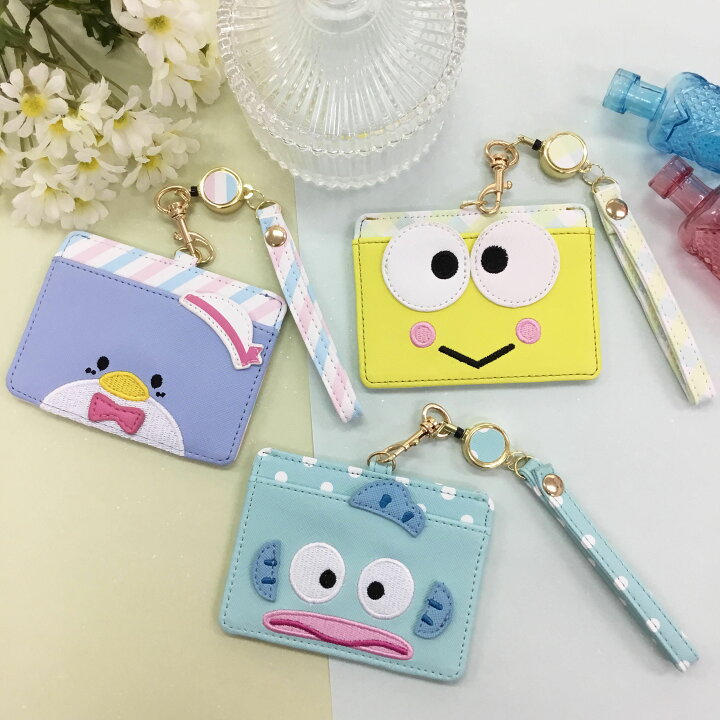 楽天市場 リール付きパスケース サンリオキャラクター ハンギョドン けろけろけろっぴ タキシードサム サンリオ パスケース 定期入れ ダイカット 大人可愛い 刺繍 キャラクター フェリッシュ