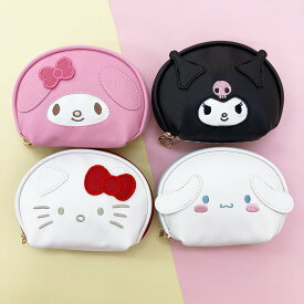 ハローキティ サンリオ 公式 公認 シナモロール シナモン マイメロディ クロミ キティちゃん キティ マイメロ サンリオキャラ クロミちゃん ポーチ コンパクト かわいい おしゃれ シェルポーチ ダイカット フェイスデザイン