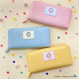 プリントワッペン付き型押し長財布 公式 公認 ちいかわ ハチワレ うさぎ ナガノ ラウンド長財布 ちいかわグッズ 長財布 財布 かわいい レディース 型押し 束入 プレゼント 大人 誕生日 女性 彼女 可愛い 大容量 ギフト キャラクター おしゃれ パジャマパーティーズ