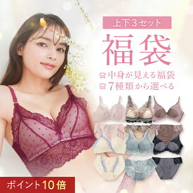【ポイント10倍★2/13 17:59まで】Lucky 3set 福袋 ブラャー ショーツ セット ブラョーツセット ノンワイヤー レース 補正下着 脇高 脇肉 盛りブラ谷間 小胸 ブラット ブラョーツ ブラャーセット ダイヤの谷間 極ふわ 初恋 ミニョン グレース