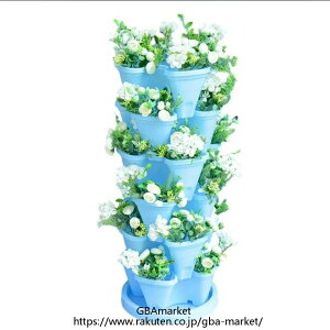 6段垂直ガーデンプランター ホイール付き 3バルブ 4バルブ プラスチック 積み重ね可能 イチゴ植栽ポット 屋内屋外用 庭の植木鉢 ガーデンタワー 花、野菜、ハーブ用