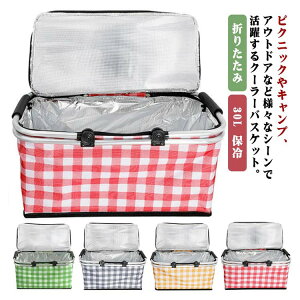 保冷バスケット 30L ピクニック クーラーバスケット 折りたたみ 大容量 アウトドア レジャー キャンプ 保冷バッグ
