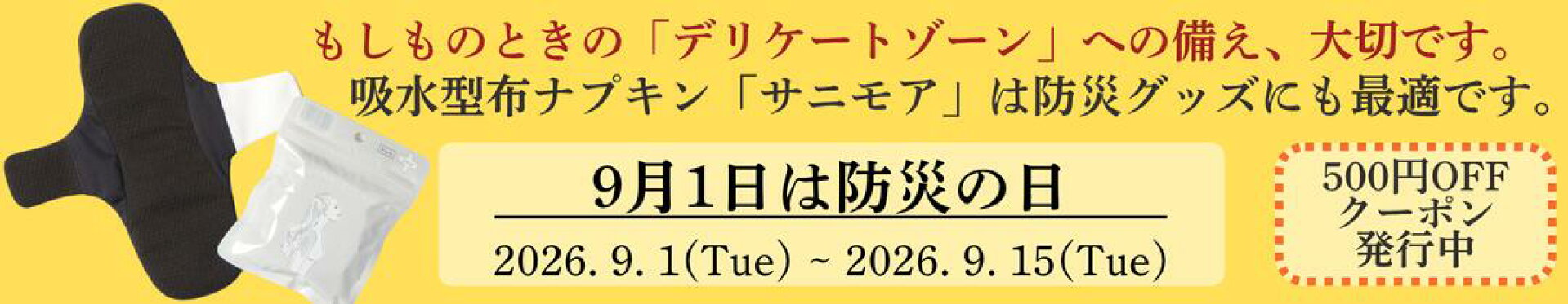 吸水型ナプキン500円OFFクーポン