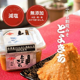 減塩 無添加味噌 とよきち 糀たっぷり 三十五割 糀みそ 国産大豆 会津産コシヒカリ 米糀 300g 武藤合名会社 淀屋