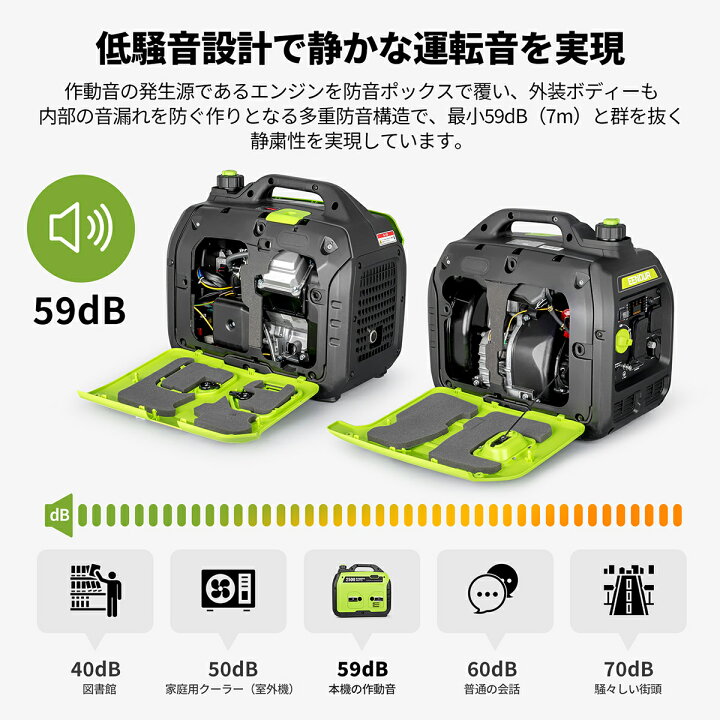 楽天市場】【ポイント8倍】EENOUR DK2500iS インバーター 発電機 2500W 