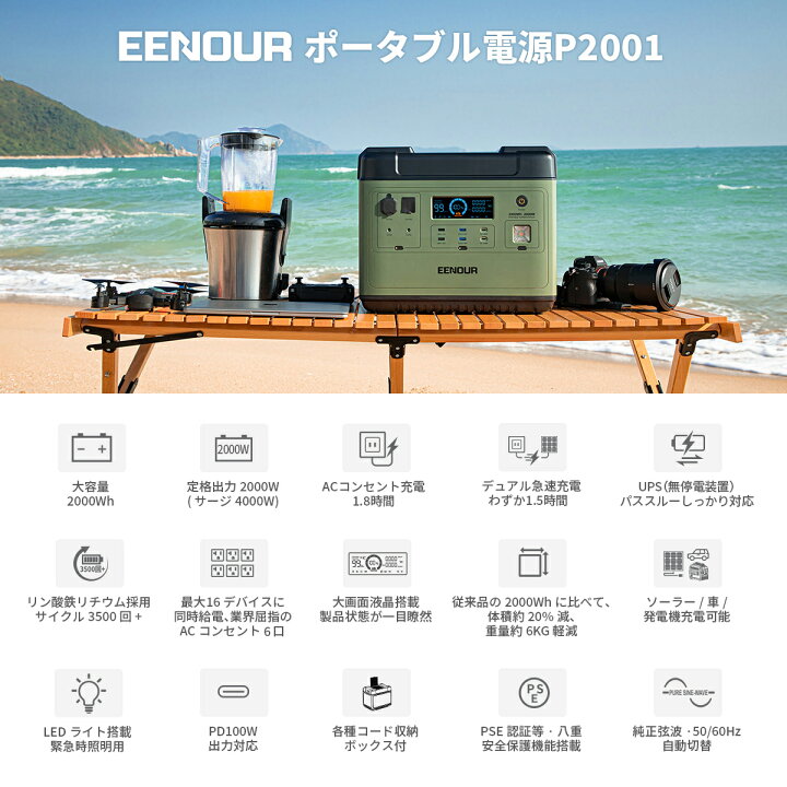 楽天市場】＼3/18限定 エントリーでP3倍／防災推奨品 EENOUR P2001 