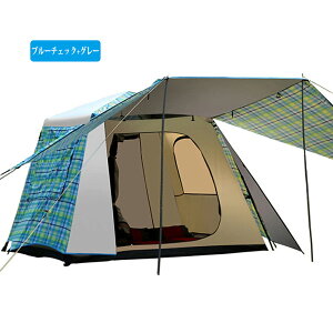 Fengzel Outdoor �L���m�s�[�e���g 240*240*185cm 4-5�l�p �A���~�������^�b�`�t���[�� �h�J�h�� UV�J�b�g�`�F�b�N�� �c���� �t�@�~���[�L�����v �����^�b�`�e���g