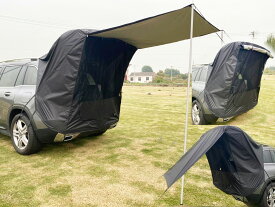 Fengzel Outdoor キャノピー付き カーサイドタープ 防風防水 UVカット 全面積メッシュドア フルークローズ可能 SUV 車種 汎用 アウトドア 車中泊 キャンプ 旅行 タープテント 海外通販