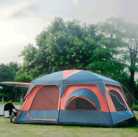 Fengzel Outdoor リビング+2ルーム付き 大型テント 8-12人用 居心地良い 防雨 日よけ 立体窓 家族連れ グループキャンプ フライシート付き アウトドア キャンプ キャノピーテント 海外通販