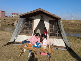 【国内発送2/12~2/18 5%OFFクーポン配布中】Fengzel Outdoor 高級感溢れ ハウス形テント 通気性 居心地良い 防風防雨 日よけ 二重層 家族連れ キャンプ 旅行用 2WAY キャノピーテント