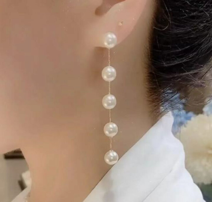 楽天市場】【取寄】パールピアス ロング ドロップ シルバー レディース 