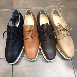 【取寄】オックスフォードシューズ ローファー 厚底 本革 牛革 シューズ ボリューム ソール 太めヒール レディース 大人 春 夏 秋 冬 ヒール 靴紐 歩きやすい 履きやすい おしゃれ かわいい