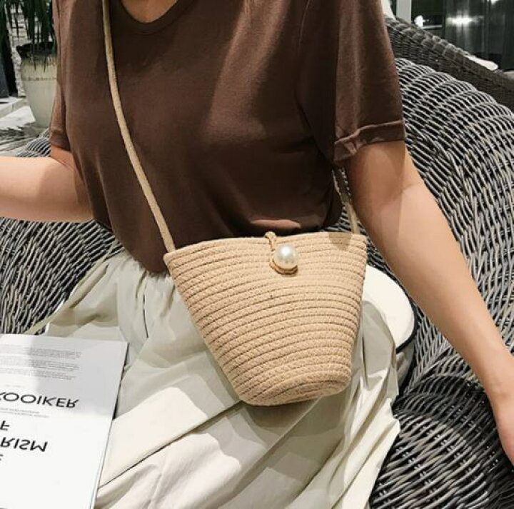 楽天市場】【取寄】ストローバッグ ポシェット シェル型 ショルダー  
