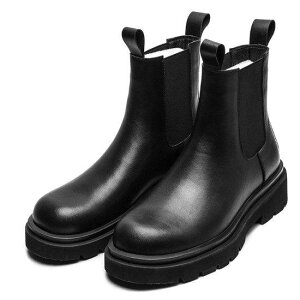 【取寄】ショートブーツ 靴 シューズ ブーツ 大きいサイズ レディース 秋冬 新作 サイドゴアブーツ ラウンドトゥ ローヒール レザー カジュアル お出掛け おしゃれ 厚底 シンプル 無地 サイ