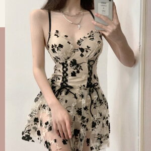 【取寄】ワンピース水着 レディース 水着 スイムウェア ビーチウェア スカート フリル リボン 花柄 フラワー 可愛い カジュアル おしゃれ 海 プール 夏 ビーチ 海水浴 リゾート レース フェ