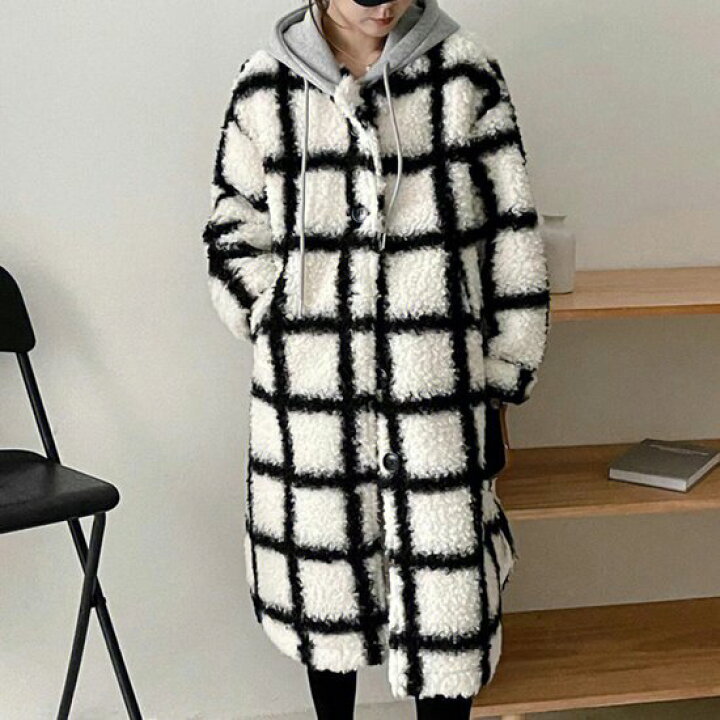 楽天市場】【取寄】コート チェック柄 ロングコート ミドルコート 格子  