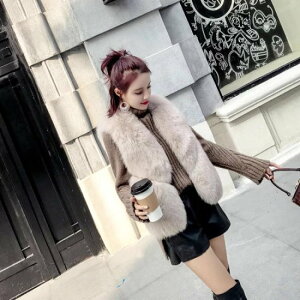 【取寄】ファーベスト レディース Vネック ボリューム フェイクファー エコファー ノースリーブ ミディアム丈 ショート丈 無地 5color かわいい きれいめ エレガント おでかけ デート おしゃ