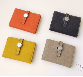 【取寄】カードケース レディース 名刺入れ 大容量 カード収納 牛革 実用的 コンパクト ベルト シンプル エレガント ワンポイント お洒落 可愛い カード入れ クレジットカード 定期入れ 上品 大人女子 デート ショッピング ギフト 無地 カーキ オレンジ ブラック イエロー