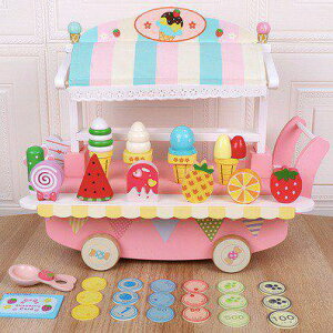 【取寄】おままごとセット おままごとセット木製 アイスクリームパーラー 木のおままごとセット スイーツセット アイス おままごとセット食材 アイスクリーム屋さん ごっこ遊び 楽しい 可