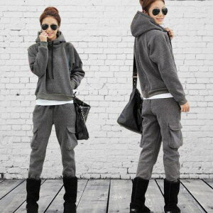 【取寄】セットアップ レディース パーカー パンツ 秋冬新作 裏起毛 無地 スウェット 長袖 大きいサイズ 韓国 ファッション 秋 冬 防寒対策 上下セット ルームウエア スポーツウエア 部屋着