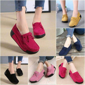 【取寄】モカシン シューズ レディース 厚底 靴 スニーカー ぺたんこ 歩きやすい 履きやすい 本革 レザー フリンジ タッセル ローファー ローヒール 美脚 脚長 パンプス サンダル カラー 大