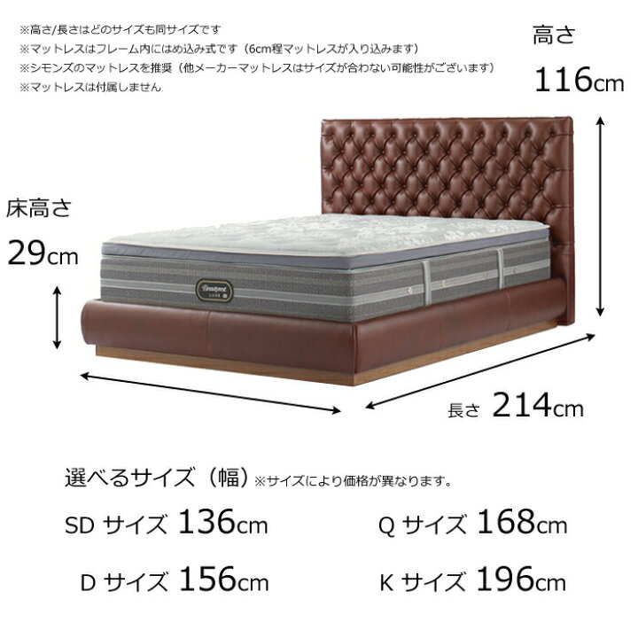 楽天市場】【開梱設置無料】シモンズ ベッドフレーム Groseille 