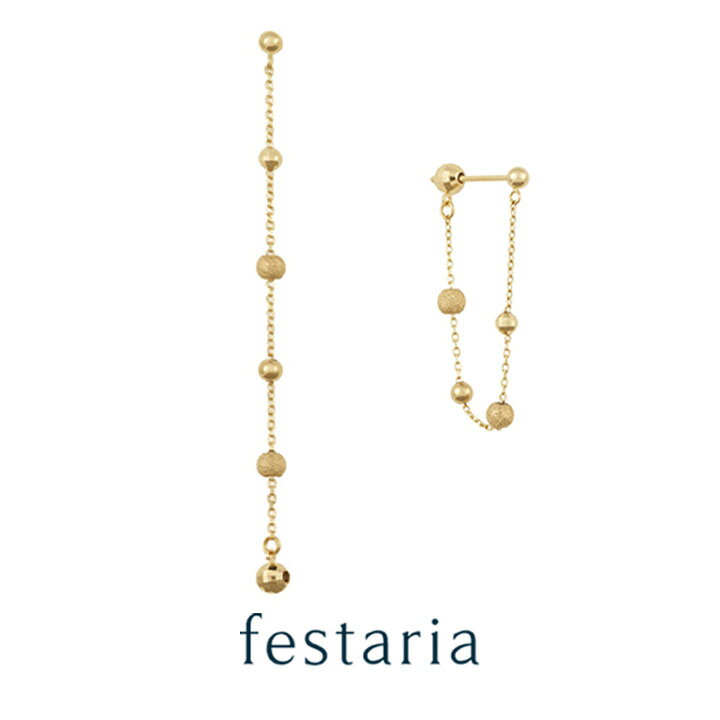 楽天市場】【 festaria bijou SOPHIA 】 ピアス チェーン 2WAY K18 YG 