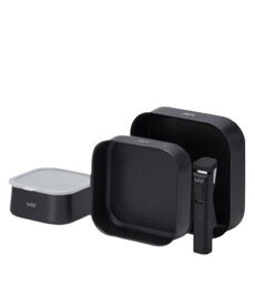 sutto(スット) IH対応 選べるフライパン 5点セット四角いフライパン 着脱ハンドルフライパン ブラック 深型フライパンS/フライパンM/