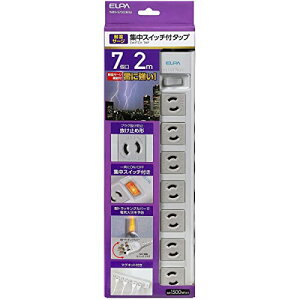 �G���p (ELPA) OA�}���`�^�b�v �d���^�b�v �����R�[�h 125V 15A 7�� 2m WBN-S7202B(G)