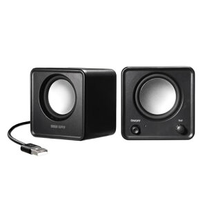 �T�����T�v���C PC�X�s�[�J�[ USB�d�� �R���p�N�g 6W �p�b�V�u���W�G�[�^�[���� �d���{�^���t�� �u���b�N MM-SPU21BK