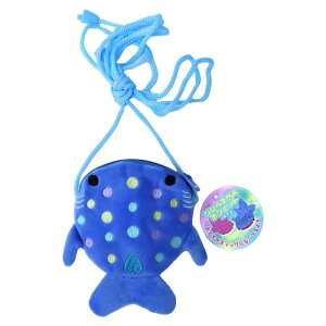 【10/26 限定クーポン】ジンベエザメ ぬいぐるみ パステルカラー ポシェット 紐 つき 小銭 小物 入れ ブルー ピンク 沖縄 限定 美ら海 水族館 おっきな 口 チャック つき かわいい ナイロン 素