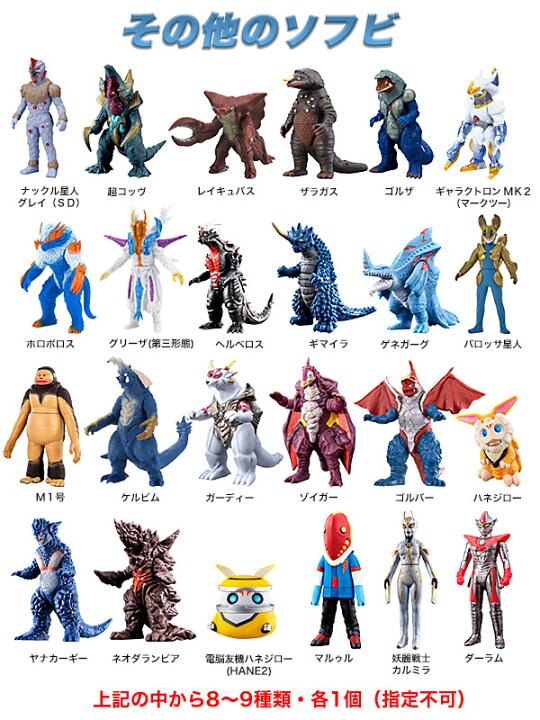 楽天市場】バンダイ ウルトラソフビシリーズ ウルトラ怪獣 福袋(10種入 
