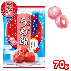 扇雀飴本舗 ひんやりうめ飴 70g(約20個装入) { 駄菓子 お菓子 梅 うめ 夏 ひんやり 冷たい 熱中症対策 塩分補給 }{ おかし おやつ あめ 飴 アメ キャンディー 配布 イベント }[26D07]